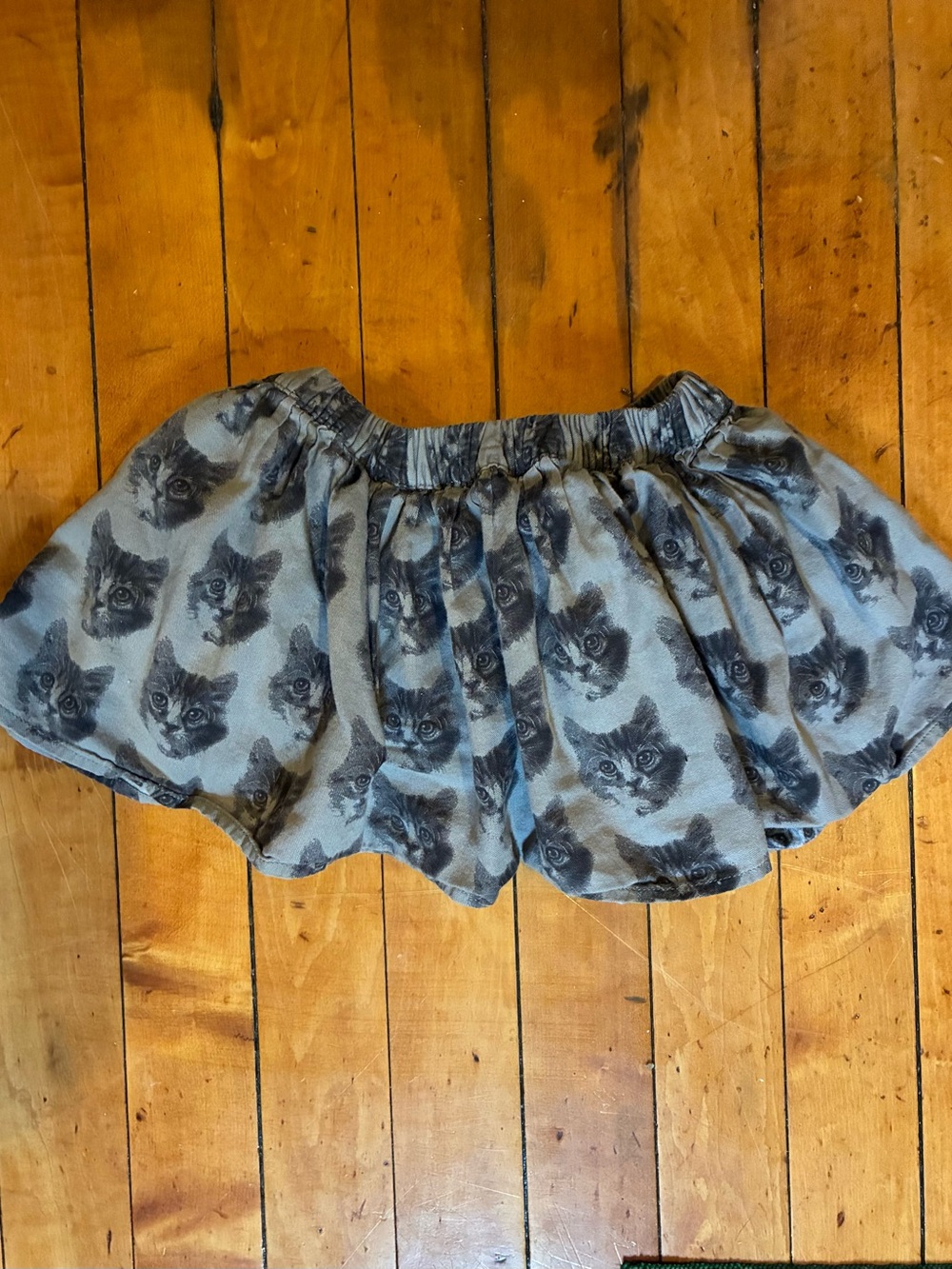 GAP Kids Gray Cat-Print Elastic Waist Skirt